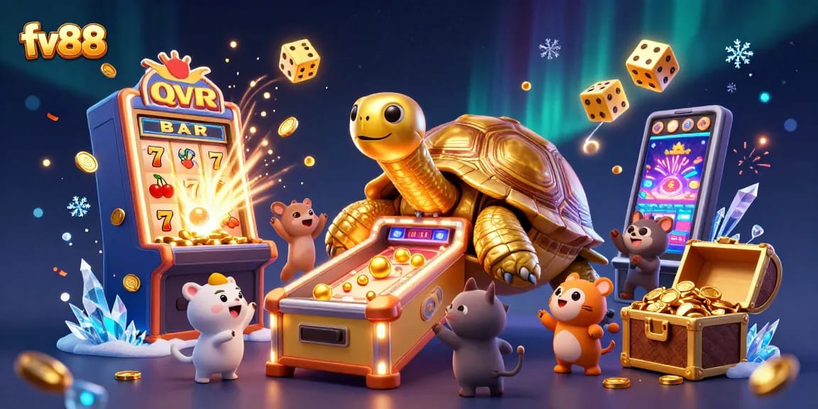 Spin the reels to win big at fv88 with a playful tortoise pinball and exciting casino elements