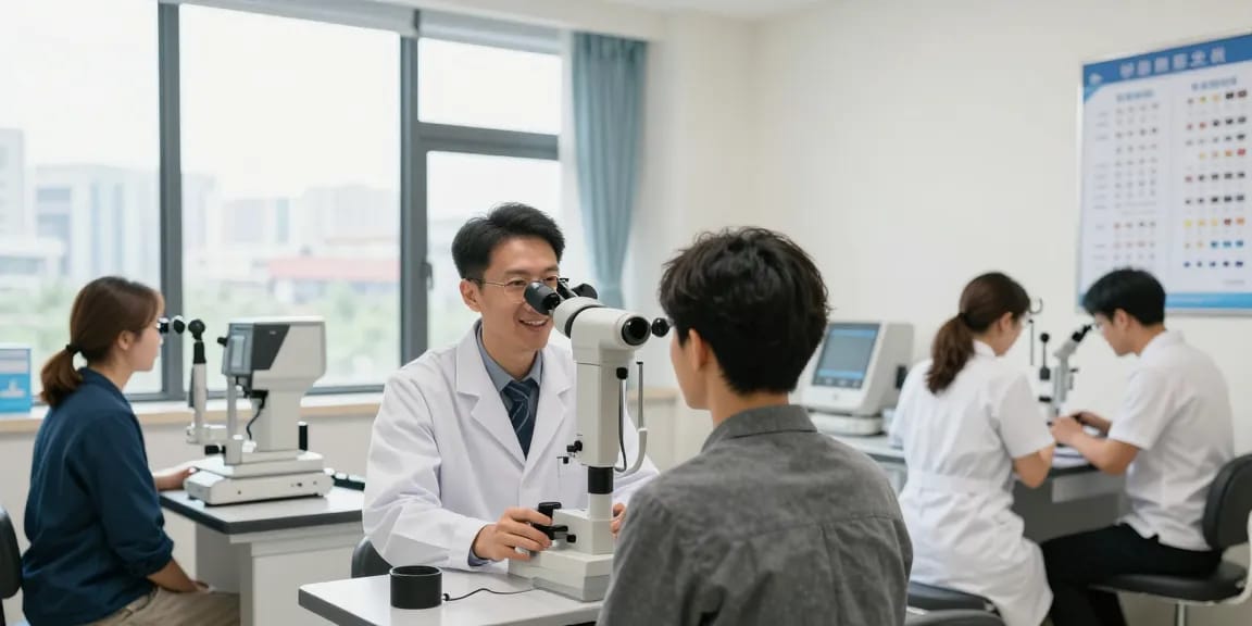 Patient consultation at SNU Eye Clinic, featuring ICL 愛媛 vision correction treatment.