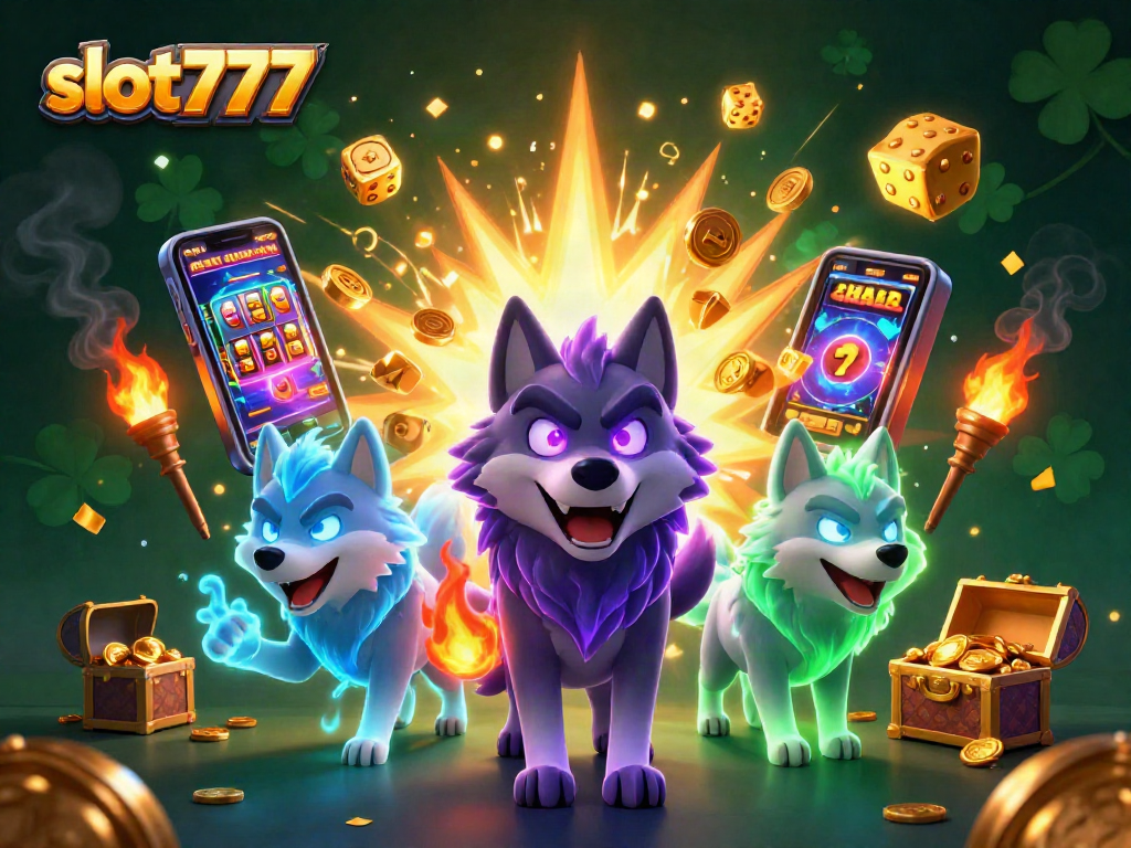 Experience thrilling wins with slot777 in this vibrant slot machine illustration.