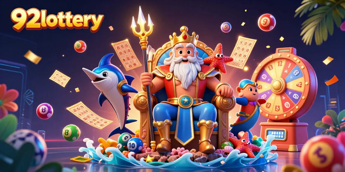 92lottery engages players with vibrant 3D illustration featuring a sea king and lottery excitement.