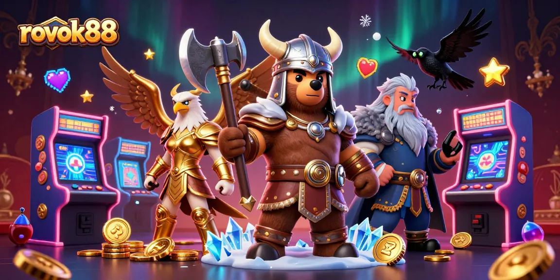 Experience win excitement with rokok88 in this dynamic 3D casino scene featuring cartoon characters.