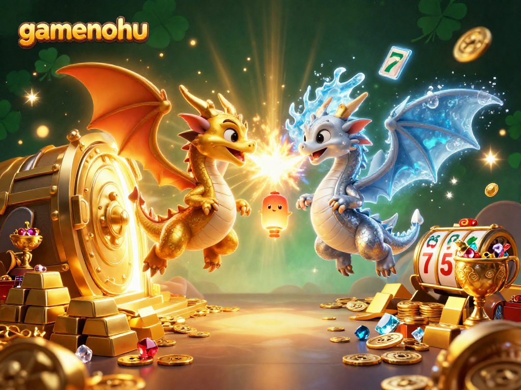 Experience the thrilling gamenohu action with spectacular dragons amidst a rich casino scene.
