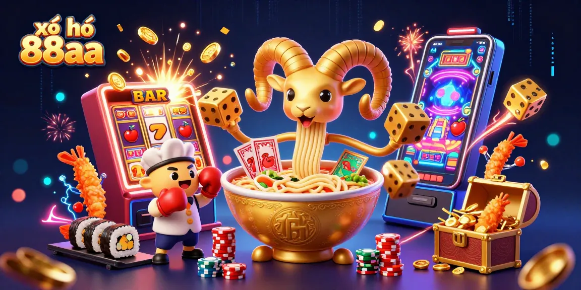 Experience the excitement of xổ số 88aa with a dynamic 3D casino scene featuring unique characters.