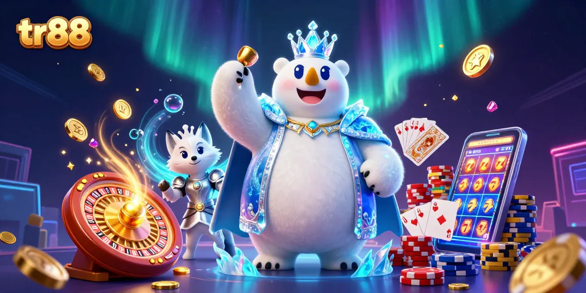 Experience thrilling gameplay at tr88, as a polar bear and snow fox dive into a bounty of casino riches!