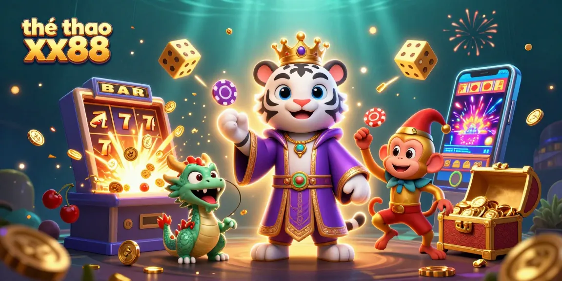 Experience thrilling sports betting with thể thao xx88 in this vibrant 3D casino scene.