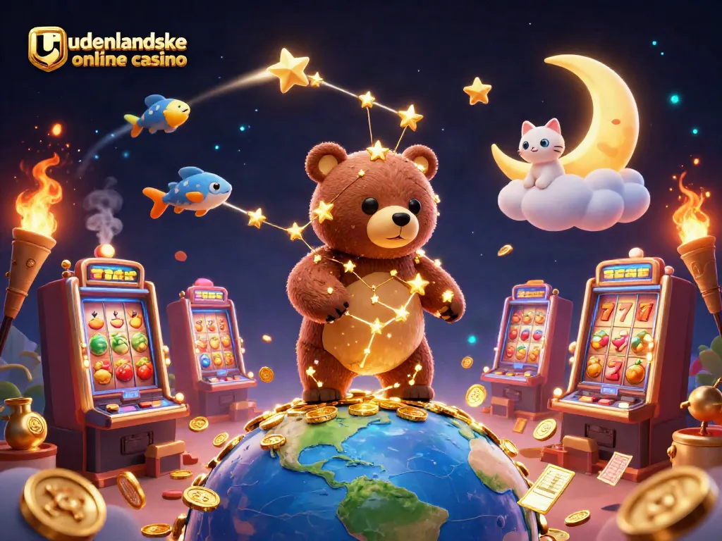 Win big at udenlandske online casino with vibrant 3D illustration showing an interactive gaming scene filled with jackpot excitement.