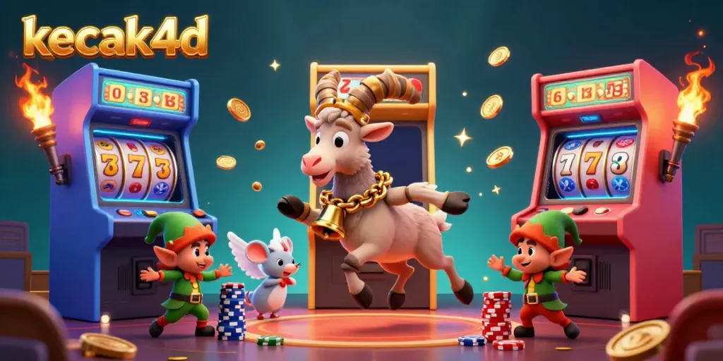 Experience the thrill of slots at kecak4d's festive casino with dynamic characters and engaging gameplay elements.