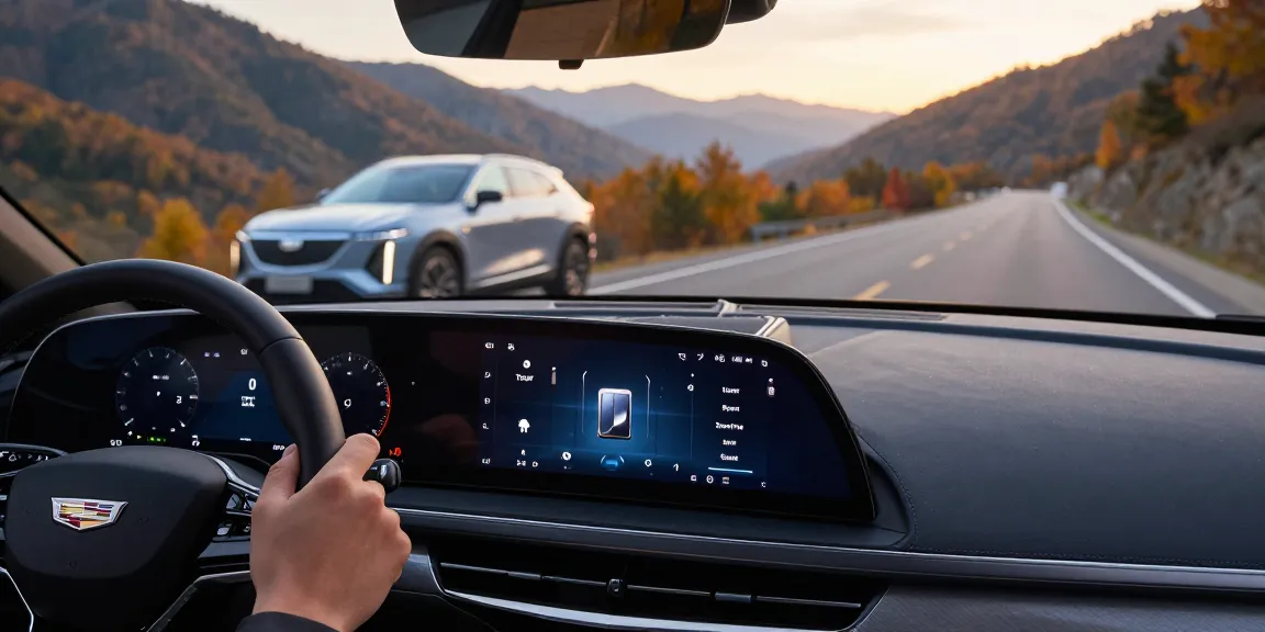 The Cadillac Lyriq dashboard featuring driving modes, exploring if they offer different ranges or battery usages