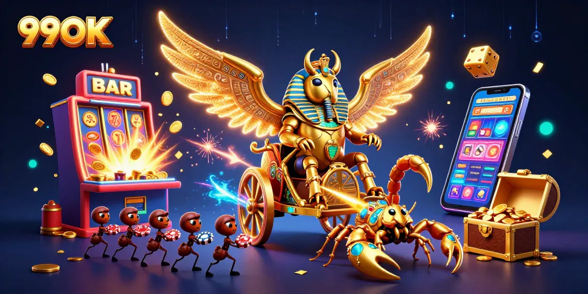 Experience the thrill of 99OK with a vibrant casino scene filled with action and vivid elements.