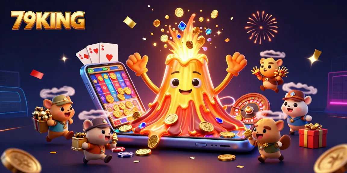 Experience the thrill of winning with 79KING’s exciting casino games amid a golden eruption of treasures.