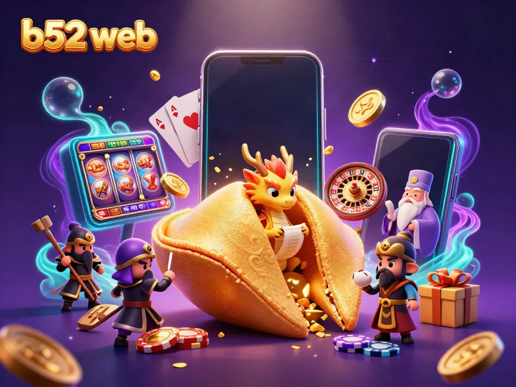 Experience the thrilling b52 web adventure with colorful slots and interactive games in a vibrant casino scene.