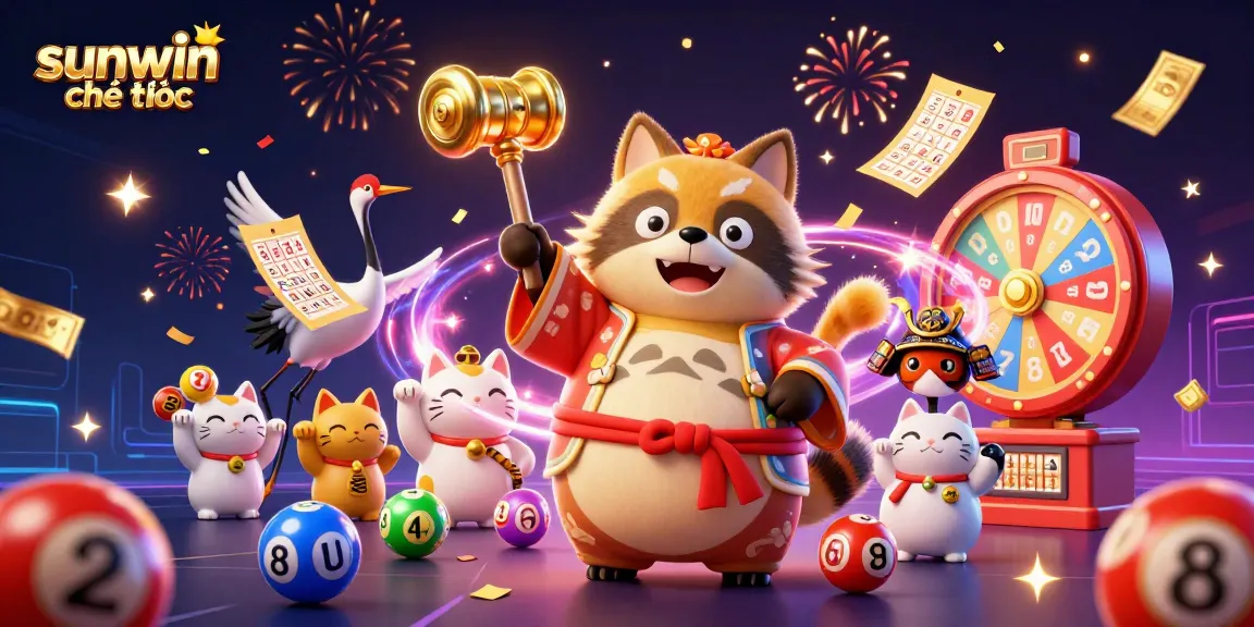 Experience thrilling gameplay with sunwin chính thức as cheerful tanuki celebrates winning moments in a vibrant casino.