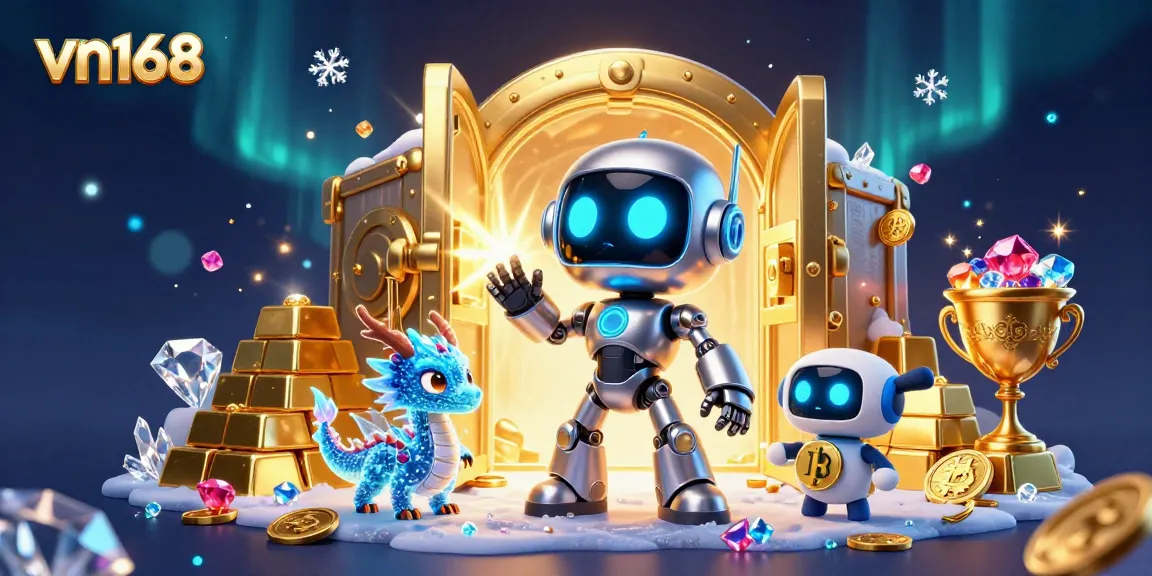 Engage with vn168's vibrant gaming universe, showcasing thrilling casino dynamics and immersive 3D art.