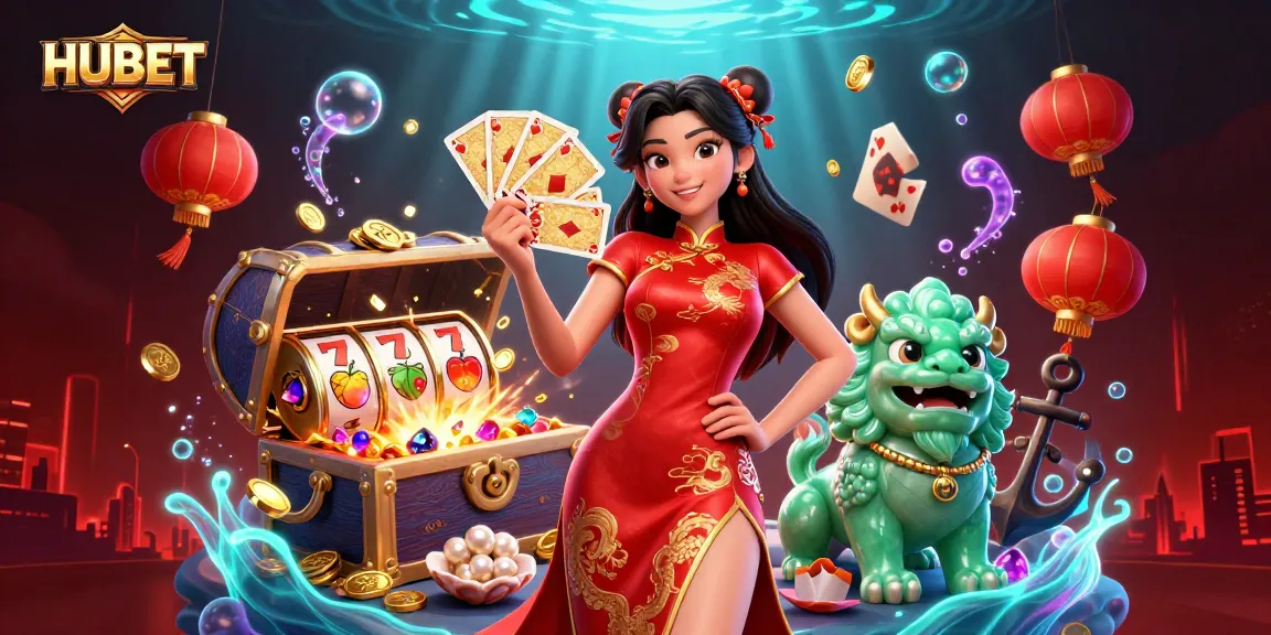 HUBET players enjoy vibrant slots and poker action in a lively casino setting.