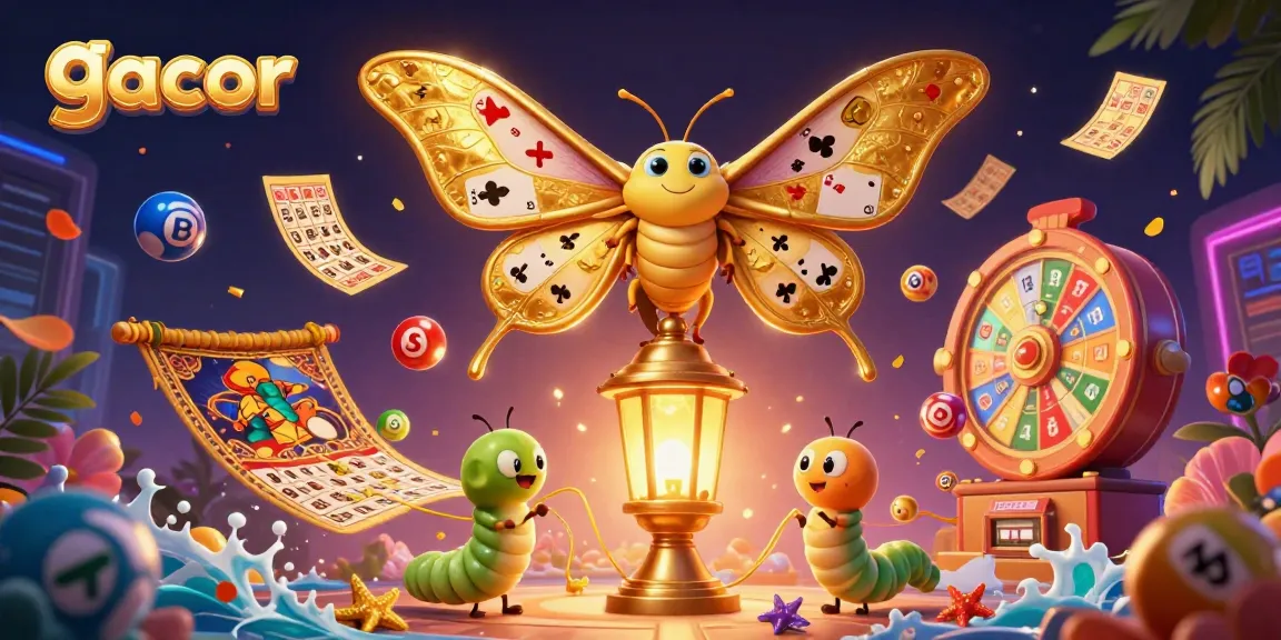 Engage in gacor action with vibrant slot machines and colorful lottery elements in a captivating casino scene.