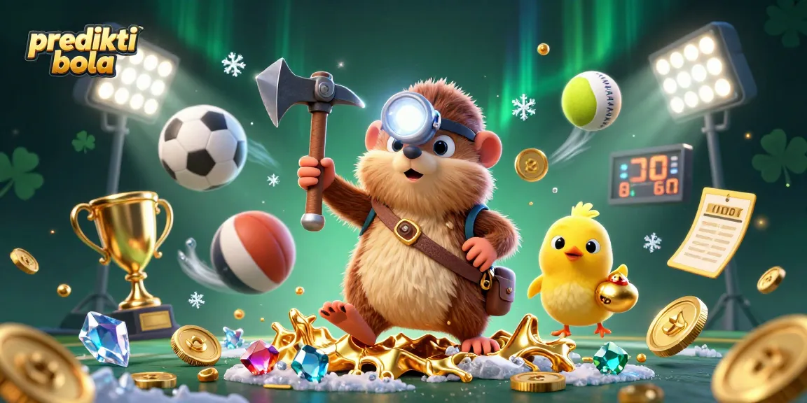 Place your bets with prediksi bola in this dynamic sports betting illustration featuring a treasure hunter mole.