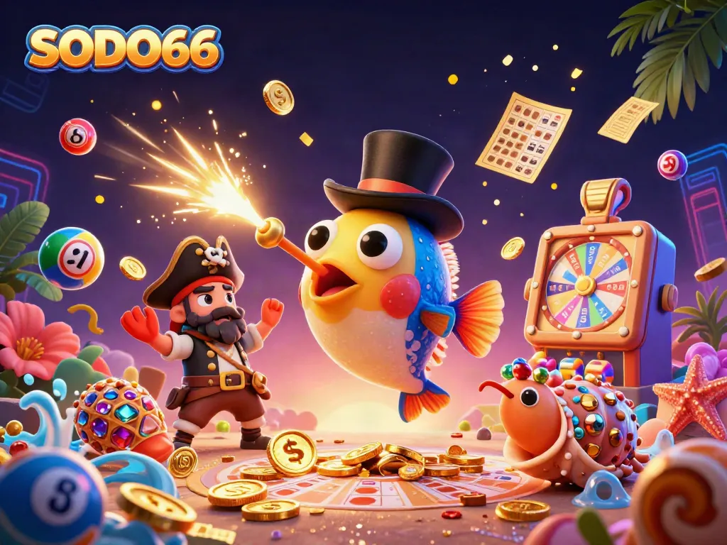 Experience SODO66's vibrant gaming scene with dynamic characters and rich casino elements.