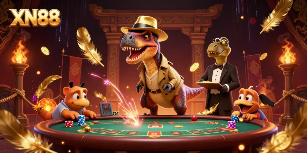 Experience thrilling gameplay at XN88 with unique characters and vibrant casino elements.