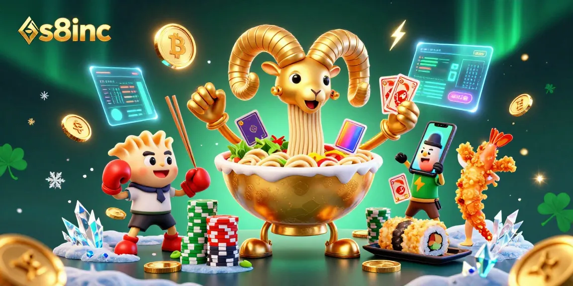 Engage with thrilling games at S8inc while surrounded by vibrant 3D casino characters and exciting digital elements.