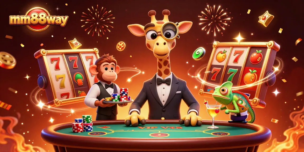 Experience thrilling jackpots with mm88way and vibrant casino action in an engaging 3D scene.