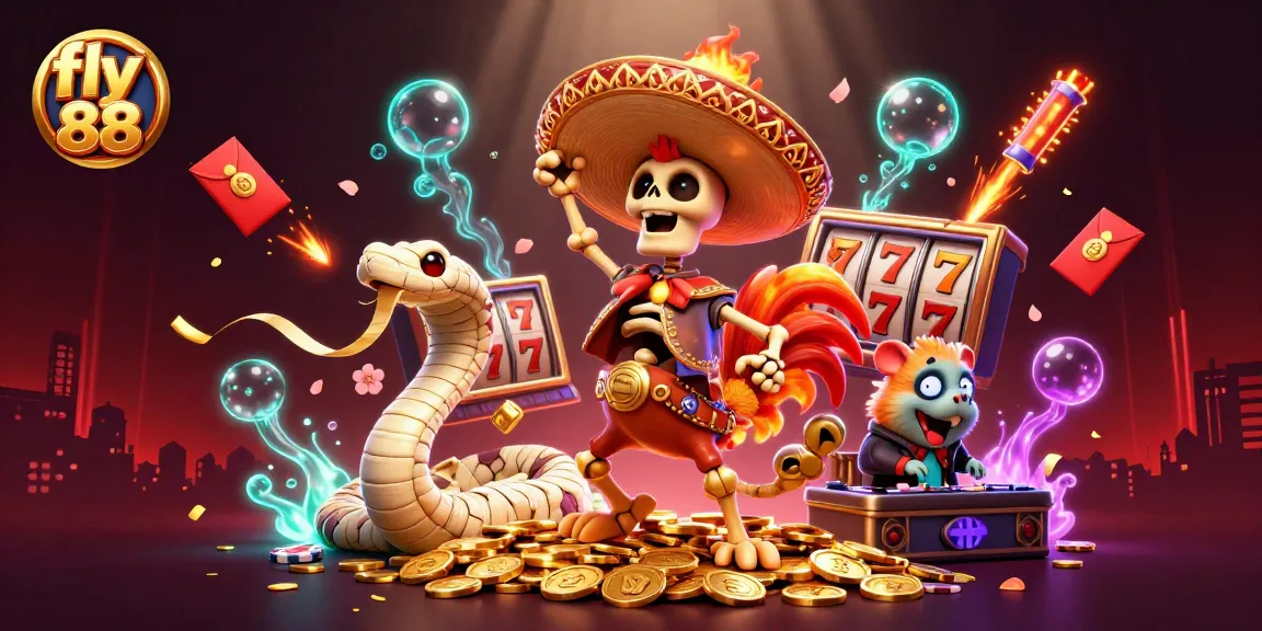 Experience thrilling fun and jackpot excitement with fly 88, featuring vibrant casino characters and dynamic elements.