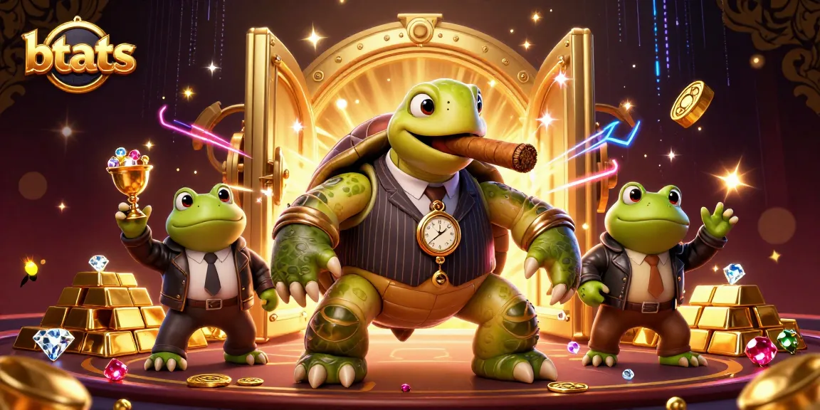 Engage in thrilling gaming action with btats as an animated turtle mobster leads the gambling scene.