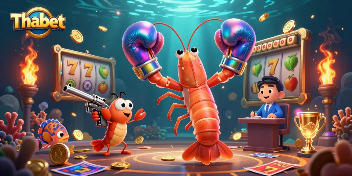 Experience thrilling slots action with Thabet’s vibrant 3D gambling illustration full of exciting casino elements.