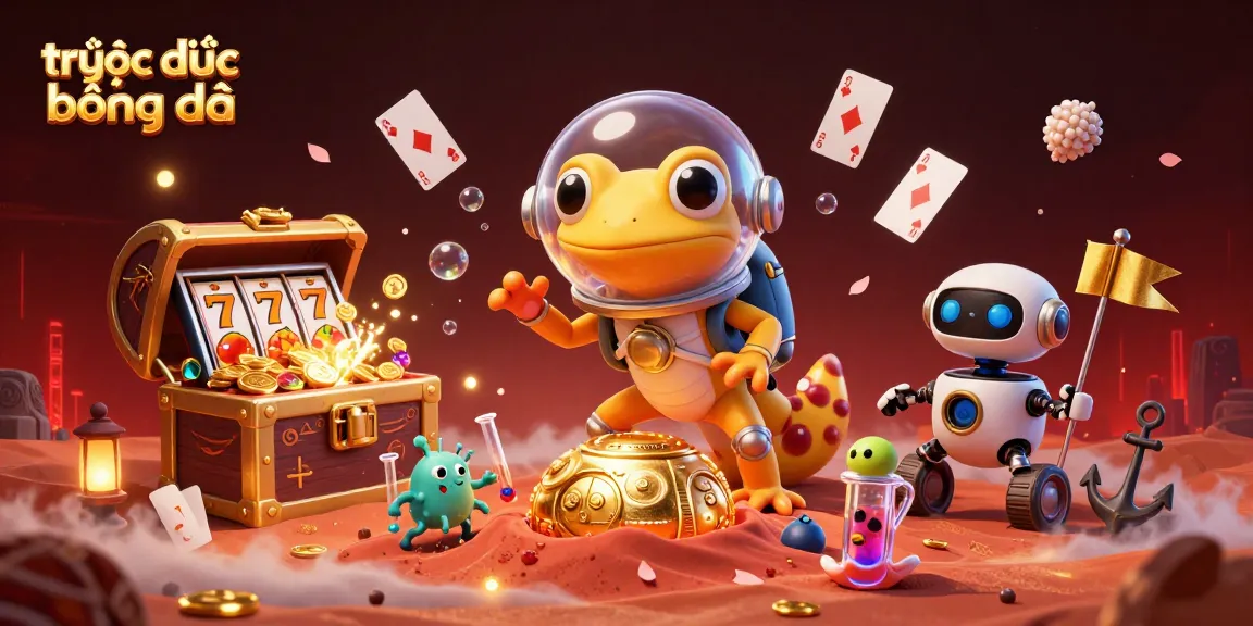 Experience trực tiếp bóng đá with an energetic casino illustration showing thrilling gameplay elements and vibrant characters.