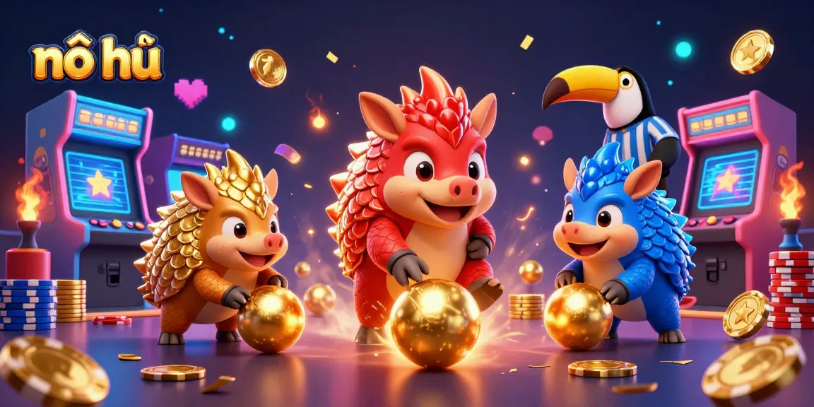 Spin the reels and win big with nổ hũ in this vibrant casino scene filled with gaming excitement.