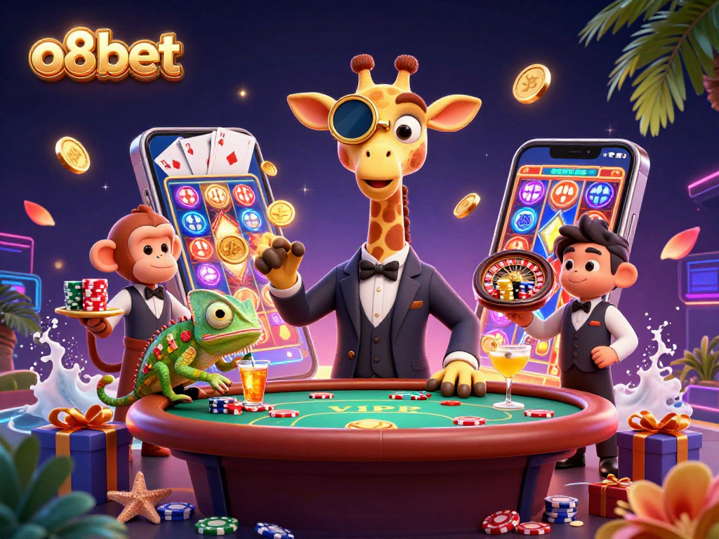 Play exciting games at o8bet with vibrant characters, immersive casino atmosphere, and dynamic action.