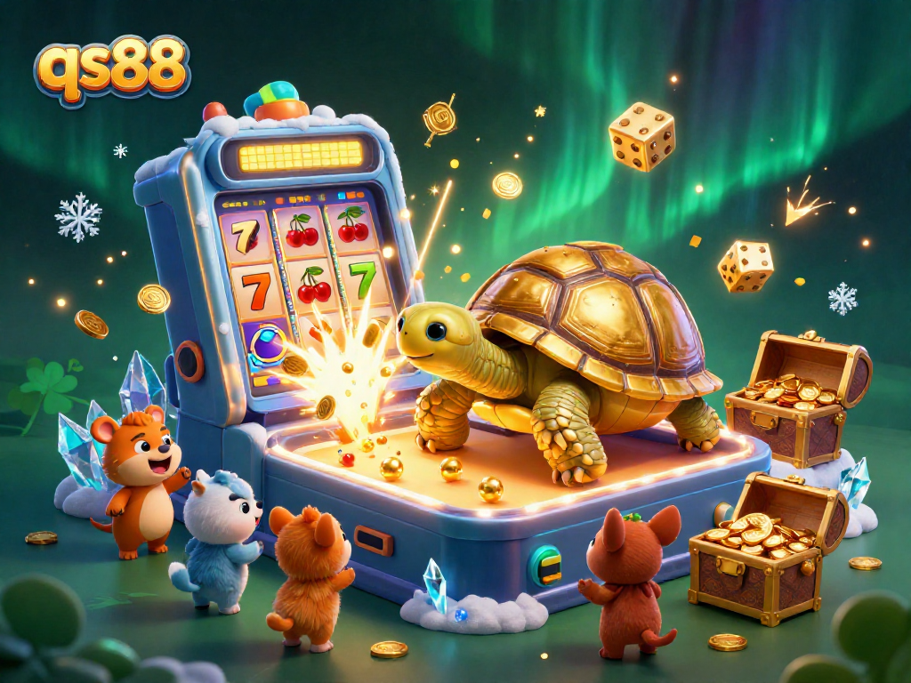 Engage with qs88's thrilling gaming experience featuring a fun casino scene with exciting characters.