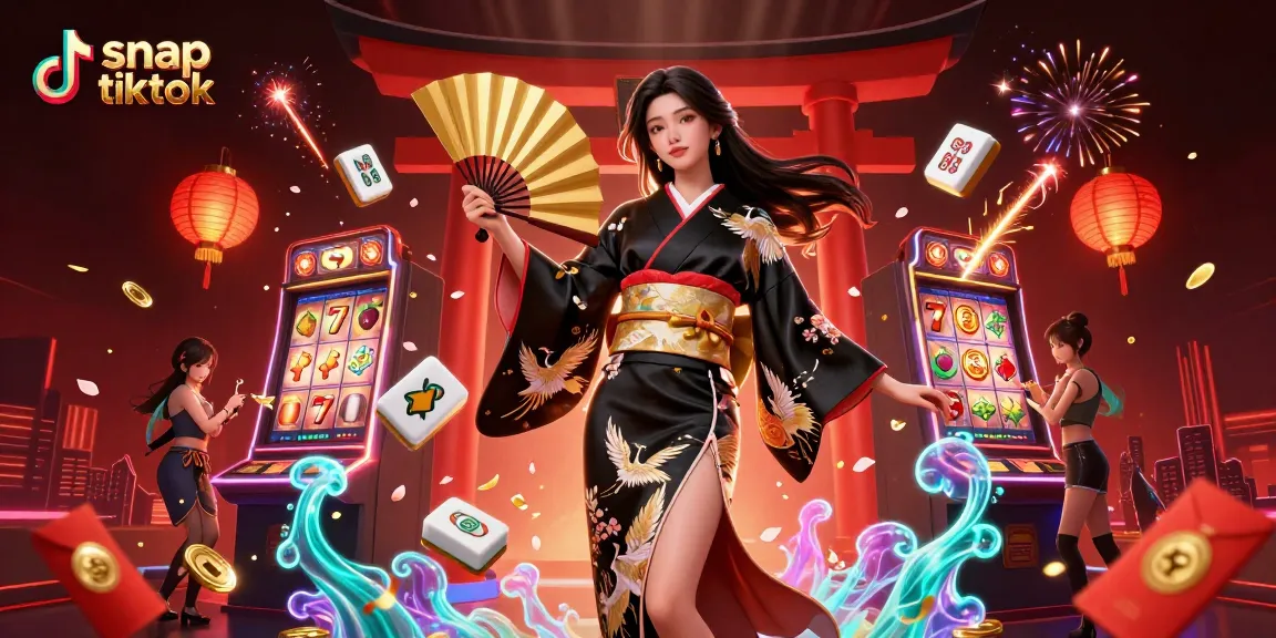 Download TikTok videos effortlessly with snap tik tok using an elegant casino-themed art illustration.
