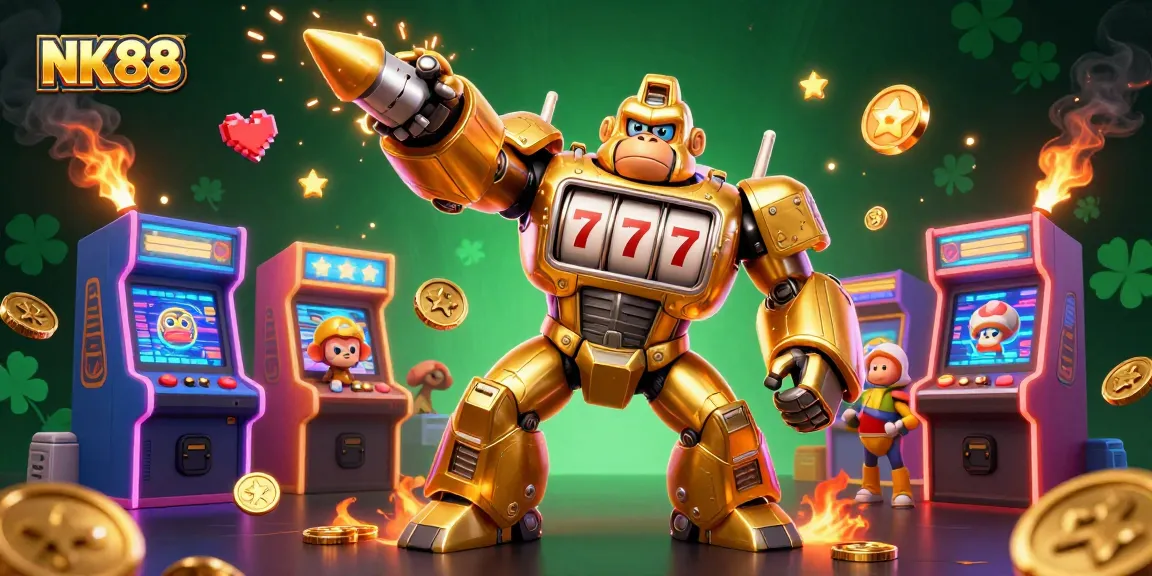 Experience thrilling jackpots at NK88 with vibrant 3D gaming elements and action-packed visuals.