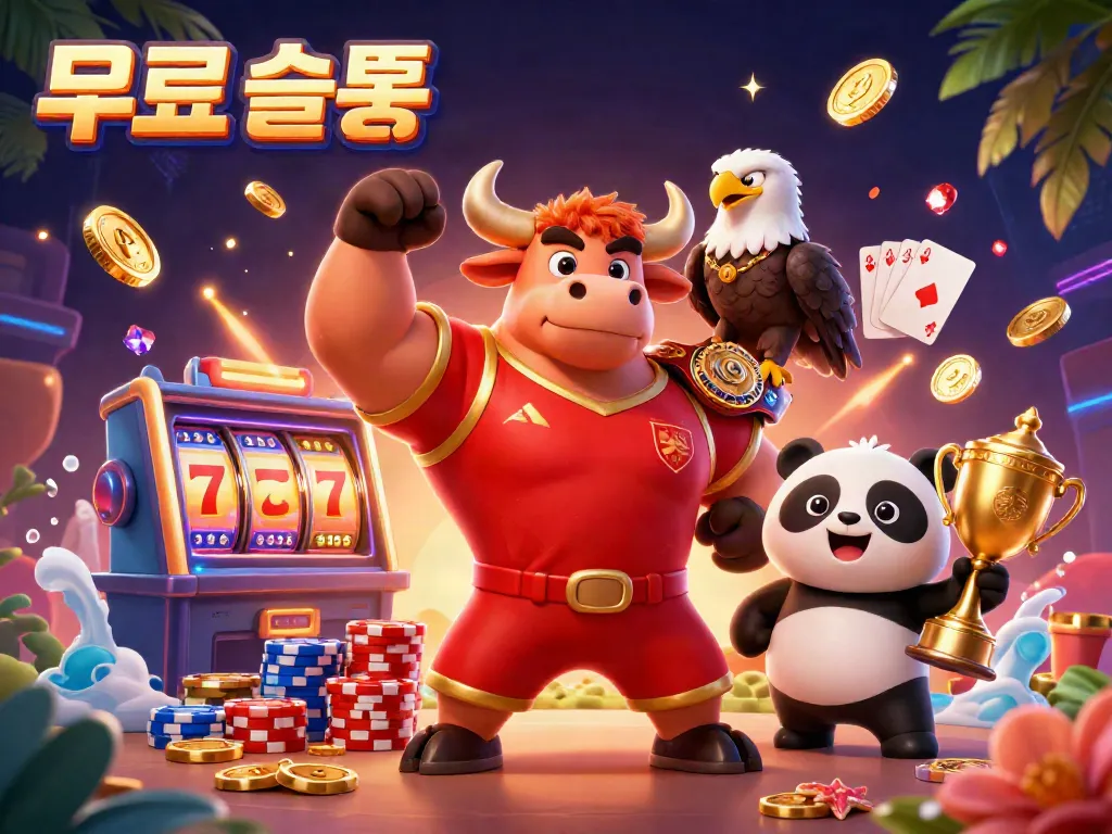 Experience endless excitement with 무료슬롯 as golden coins and a cheerful panda celebrate massive wins!