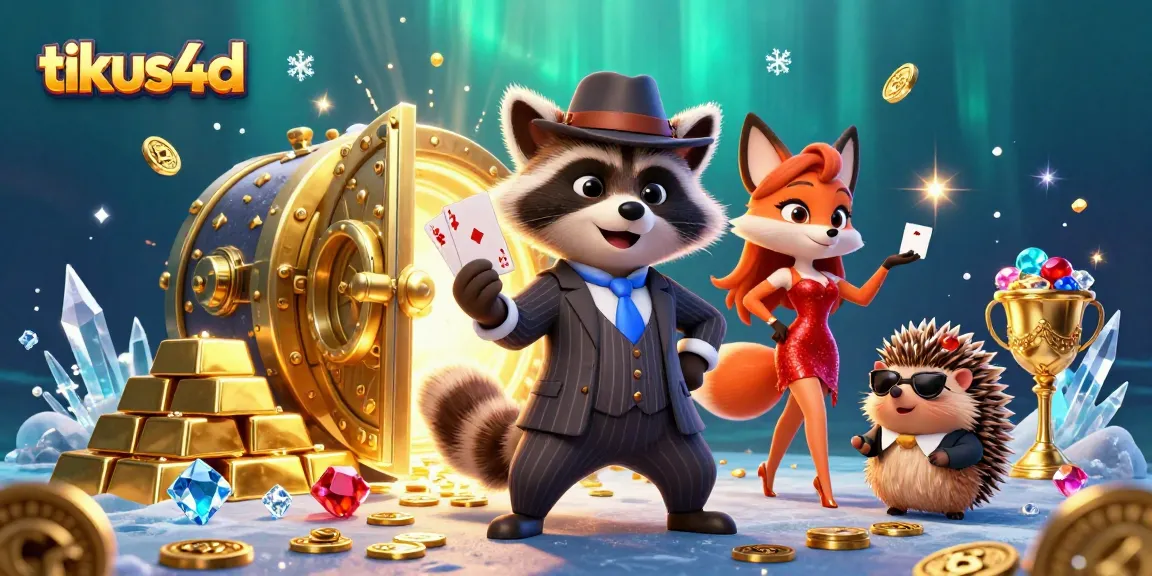 Engage with tikus4d by joining thrilling games alongside charming characters in a rich, colorful casino scene.