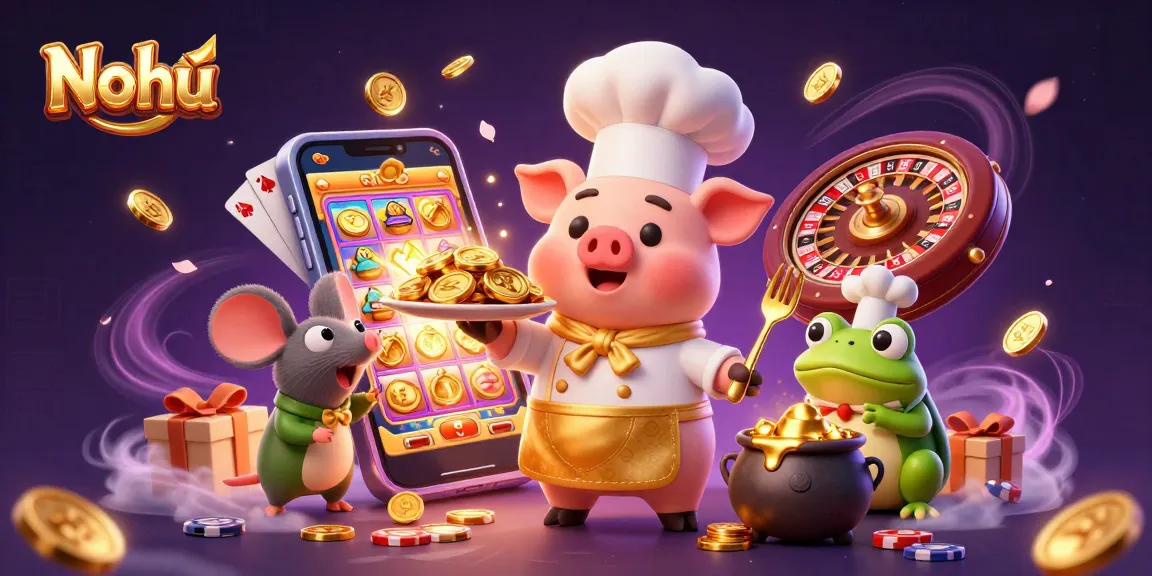 Nohu serves jackpot-winning slot game experiences with animated characters creating excitement.