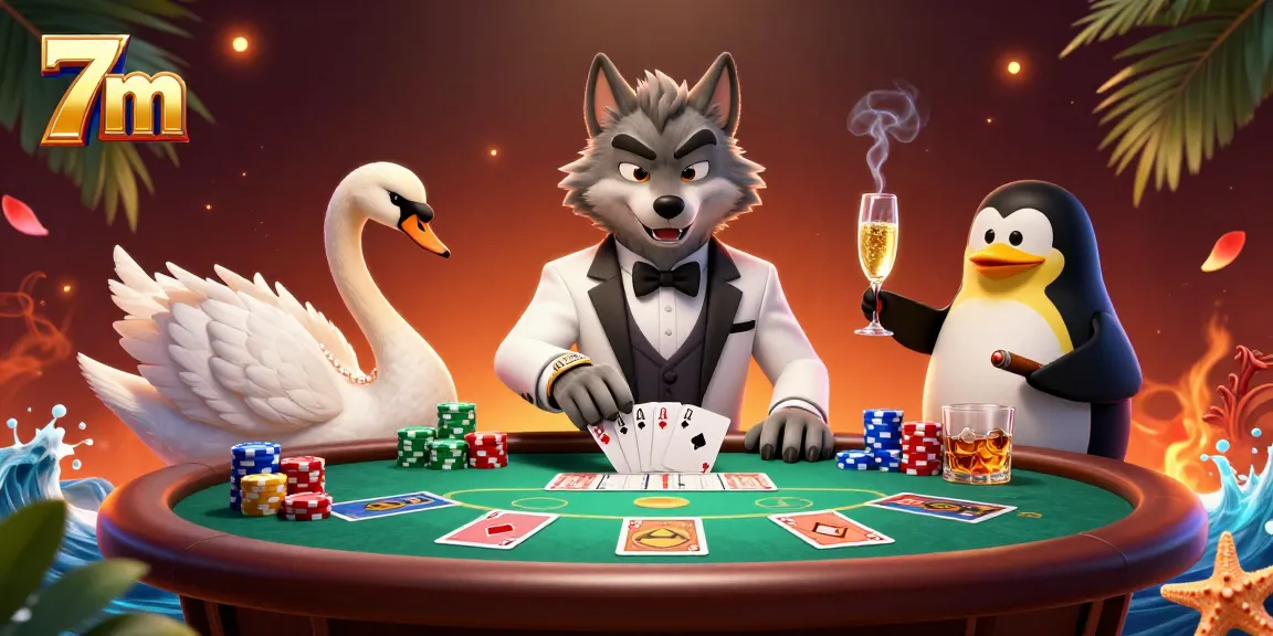 Experience thrilling gambling action with 7m in a vibrant casino scene.