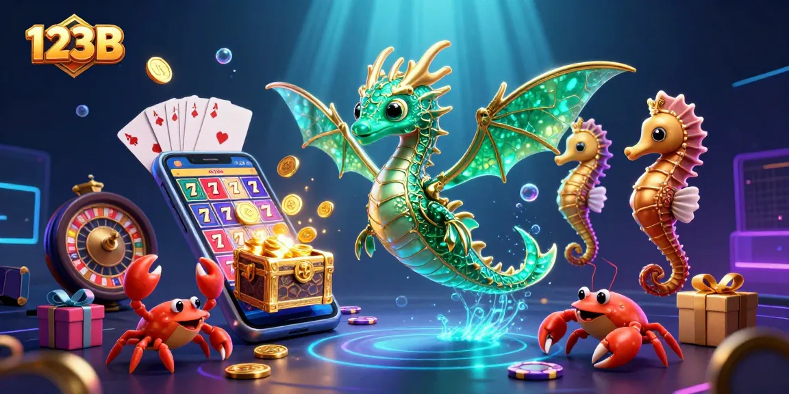 Engage with 123B's vibrant underwater world showcasing a sea dragon and exciting casino elements.