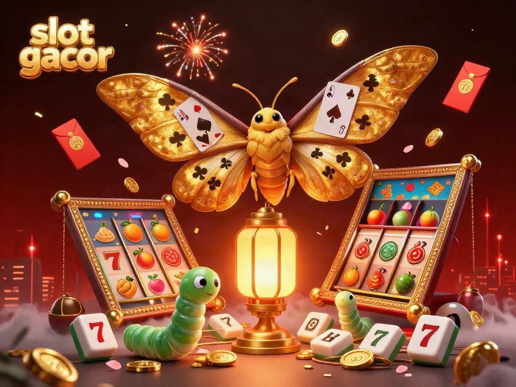 Experience the thrill of slot gacor with a colorful 3D casino illustration featuring vibrant games and enchanting visuals.