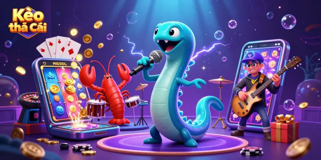 Experience Kèo nhà cái's vibrant casino atmosphere with an electrifying DJ eel performance and immersive gaming elements.