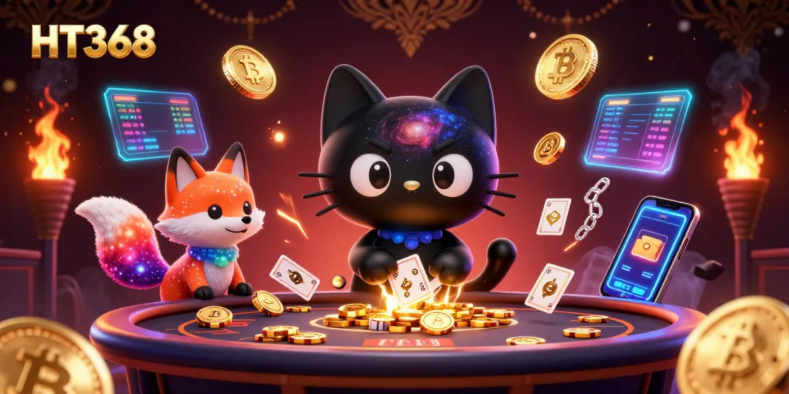 Experience thrilling gaming at HT368 with captivating cartoon characters and vibrant casino elements.