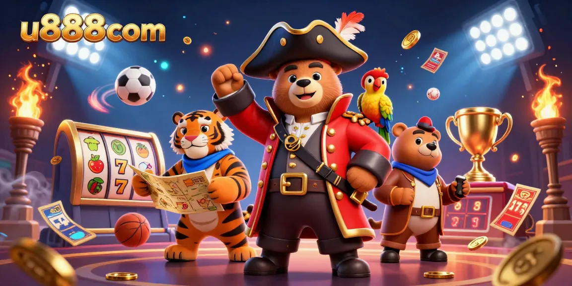 Engage with u888com's thrilling casino atmosphere featuring vibrant characters and dynamic gaming elements.